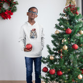 Aangepaste waterverf Kerstuil met rode kerstmanhoe