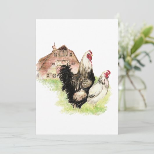 Aangepaste Waterverf kippenhouderij Kaart (Staand voorkant)