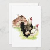 Aangepaste Waterverf kippenhouderij Kaart (Voorkant / Achterkant)