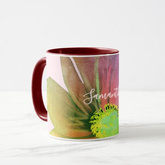 Aangepaste waterverf Kleurrijke wilde bloem pastel Mok (Voorkant links)