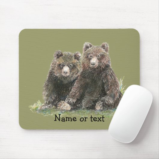 Aangepaste Waterverf Kute Beren Muismat (Met muis)