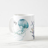 Aangepaste Waterverf kwallen Mok (Voorkant links)