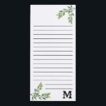 Aangepaste Waterverf laat monogrammen achter Magnetisch Notitieblok<br><div class="desc">Aangepaste gepersonaliseerde monogrammed notebooks voor je snelle notities.</div>