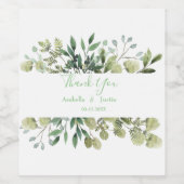 Aangepaste Waterverf laat witte bruiloft achter Da Wijn Etiket (Enkel label)