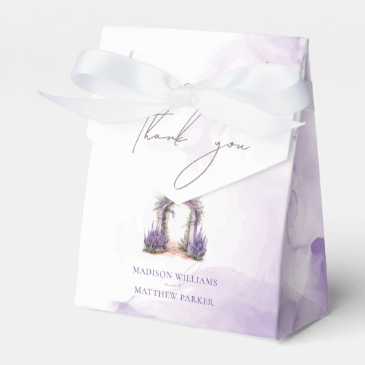 Aangepaste Waterverf Lavendel Tuin Bruiloft Bedankdoosjes (Voorkant Zijde)