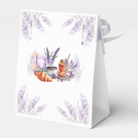 Aangepaste Waterverf Lavendel Verjaardagsbrunch Bedankdoosjes (Achterkant)