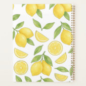 Aangepaste Waterverf Lemon Pattern Teacher Lesson Planner (Achterkant)