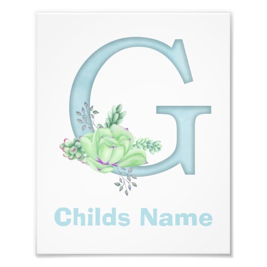 Aangepaste Waterverf Letter G Foto afdrukken (Voorkant)