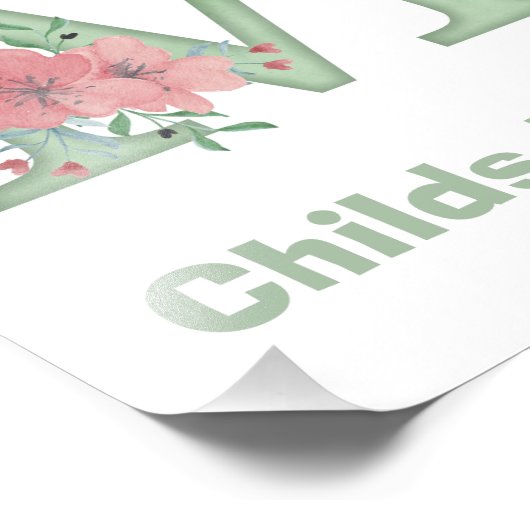 Aangepaste Waterverf Letter M Foto afdrukken (Hoek)