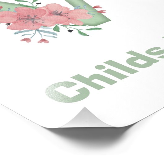 Aangepaste Waterverf Letter V Foto afdrukken (Hoek)