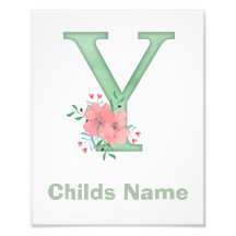 Aangepaste Waterverf Letter Y Foto afdrukken