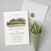 Aangepaste Waterverf locatie bruiloft