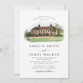 Aangepaste Waterverf locatie bruiloft Kaart (Voorkant)