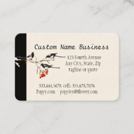 Aangepaste Waterverf Magpie Garden Birds Art Visitekaartje