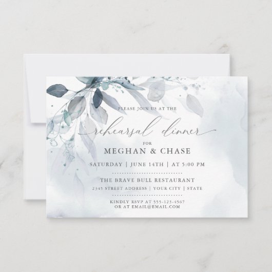 Aangepaste Waterverf met blauw olievlek Kaart (Voorkant)