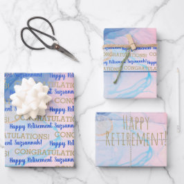 Aangepaste Waterverf met blauwvintonijn op basis v Inpakpapier Vel