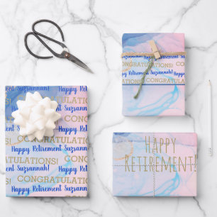 Aangepaste Waterverf met blauwvintonijn op basis v Inpakpapier Vel