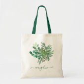 Aangepaste Waterverf met boslonkige lederen Tote Bag (Voorkant)