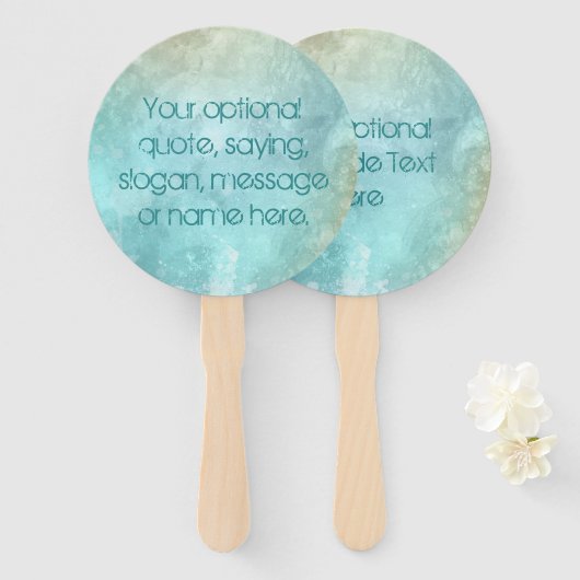 Aangepaste Waterverf met plastic handventilatoren Handwaaier (Voorkant en achterkant)