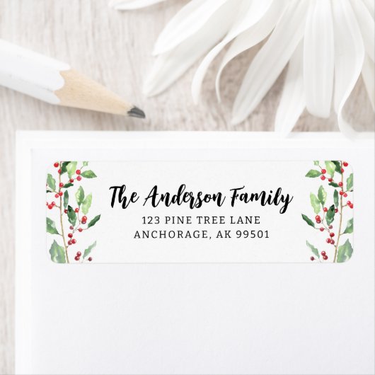 Aangepaste Waterverf Mistletoe Familienaam Etiket (Insitu)