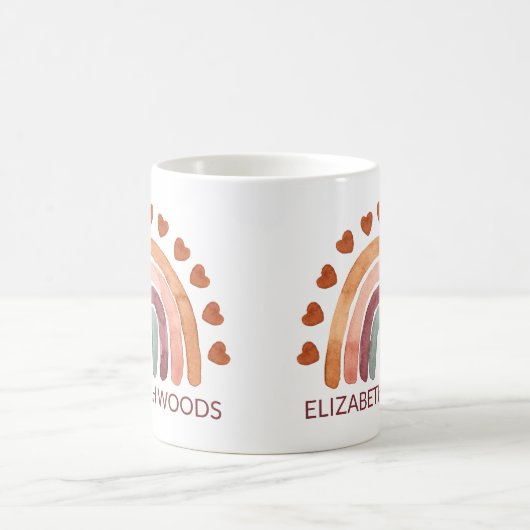 Aangepaste Waterverf Moderne regenboog & hart Koffiemok (Center)