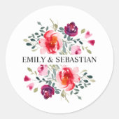 Aangepaste Waterverf Motif Ronde Sticker (Voorkant)