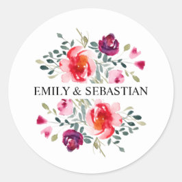 Aangepaste Waterverf Motif Ronde Sticker