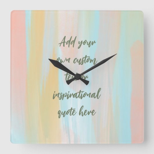 Aangepaste Waterverf Motivatie prijsopgave voor pa Vierkante Klok (Voorkant)
