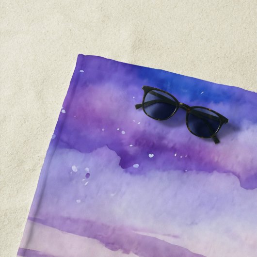 Aangepaste Waterverf Mountain Mist landschap Strandlaken (In situ)