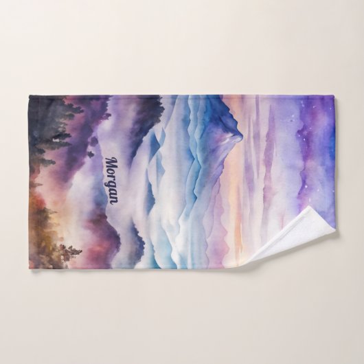 Aangepaste Waterverf Mountain Mist Landschapssport Handdoek (Handdoek)