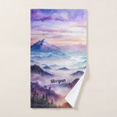 Aangepaste Waterverf Mountain Mist Landschapssport Handdoek (Handdoek)