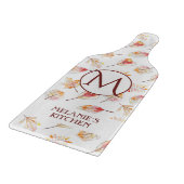 Aangepaste Waterverf najaar monogram keukenglas Snijplank (Hoek)