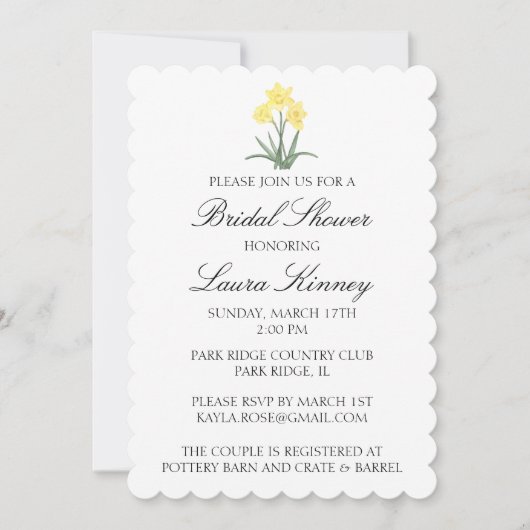 Aangepaste waterverf Narcis Kaart (Voorkant)