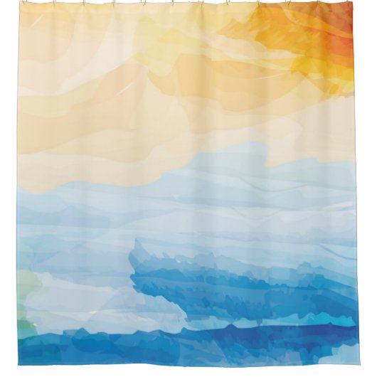 Aangepaste Waterverf Natte was Splash Douchegordijn (Voorkant)