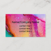 Aangepaste waterverf ontwerp turquoise roze sinaas visitekaartje (Achterkant)