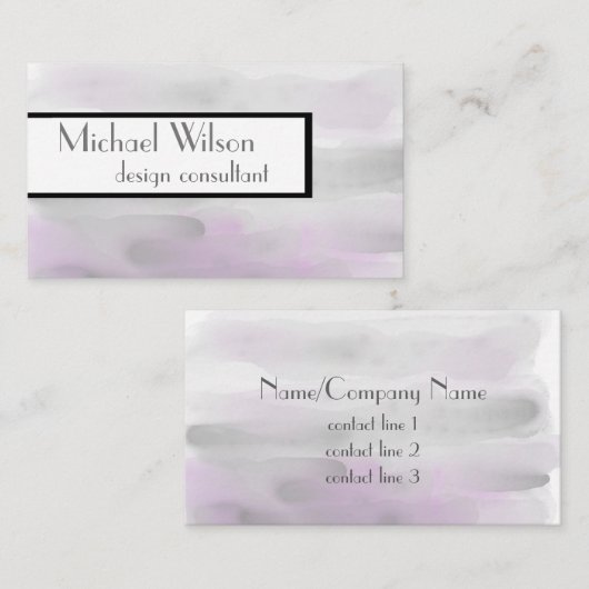 aangepaste waterverf ontwerp visitekaartjes sjablo (Voorkant / Achterkant)