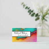 aangepaste waterverf ontwerp visitekaartjes sjablo (Staand voorkant)