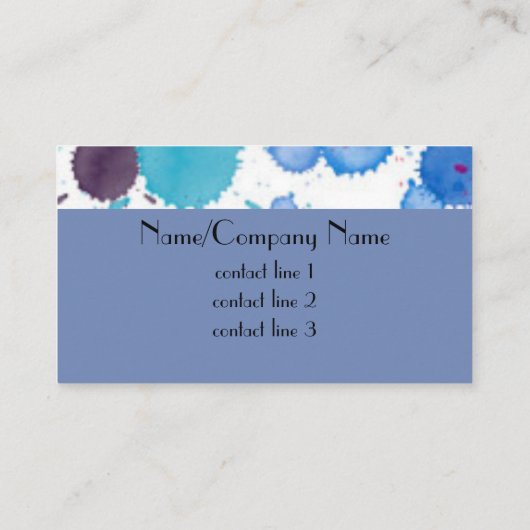 aangepaste waterverf ontwerp visitekaartjes sjablo (Achterkant)