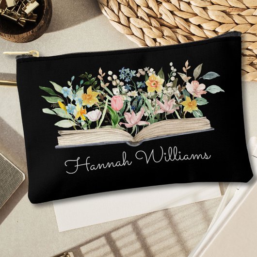 Aangepaste waterverf open boek bloemen bloemstuk  etui