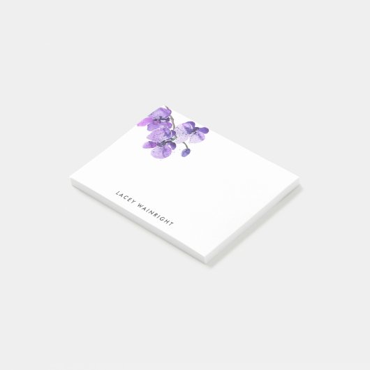 Aangepaste Waterverf Orchid Post-it Note Pad (Schuin)