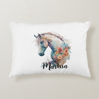 Aangepaste waterverf paard accent kussen