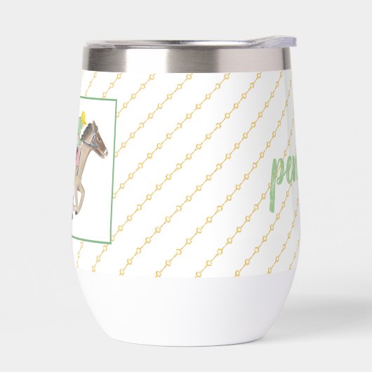 Aangepaste Waterverf Paardenrace Jockey Derby Gold (Links)