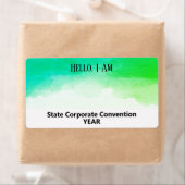 Aangepaste Waterverf papiernaamtag Turquoise Etiket (Insitu)