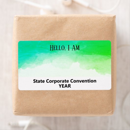 Aangepaste Waterverf papiernaamtag Turquoise Etiket (Insitu)