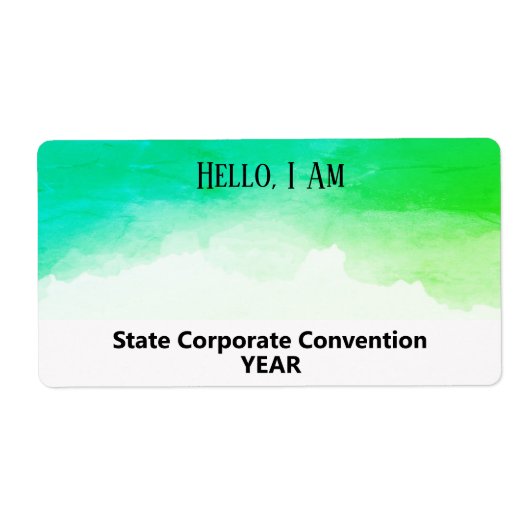 Aangepaste Waterverf papiernaamtag Turquoise Etiket (Voorkant)