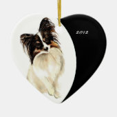 Aangepaste Waterverf papillon Dog pet Keramisch Ornament (Voorkant)