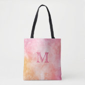Aangepaste Waterverf-plastic zakken voor monogram Tote Bag (Voorkant)