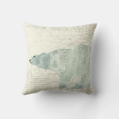 Aangepaste Waterverf Polar Beer Grey Banner Kussen (Achterkant)