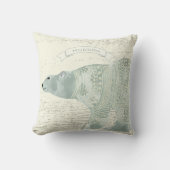 Aangepaste Waterverf Polar Beer Grey Banner Kussen (Voorkant)