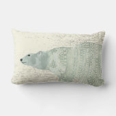 Aangepaste Waterverf Polar Beer Grey Banner Kussen (Achterkant)